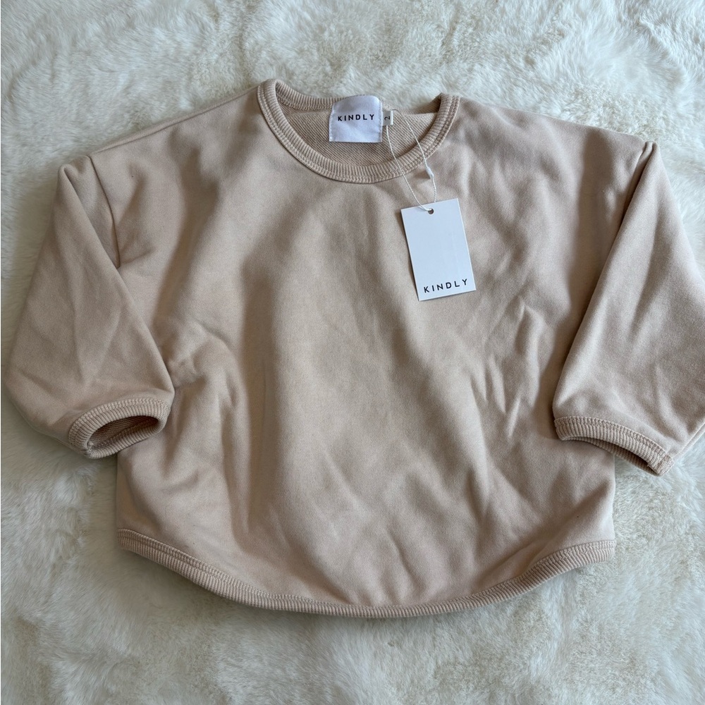 Kids Long Sleeve Beige/Pink Top